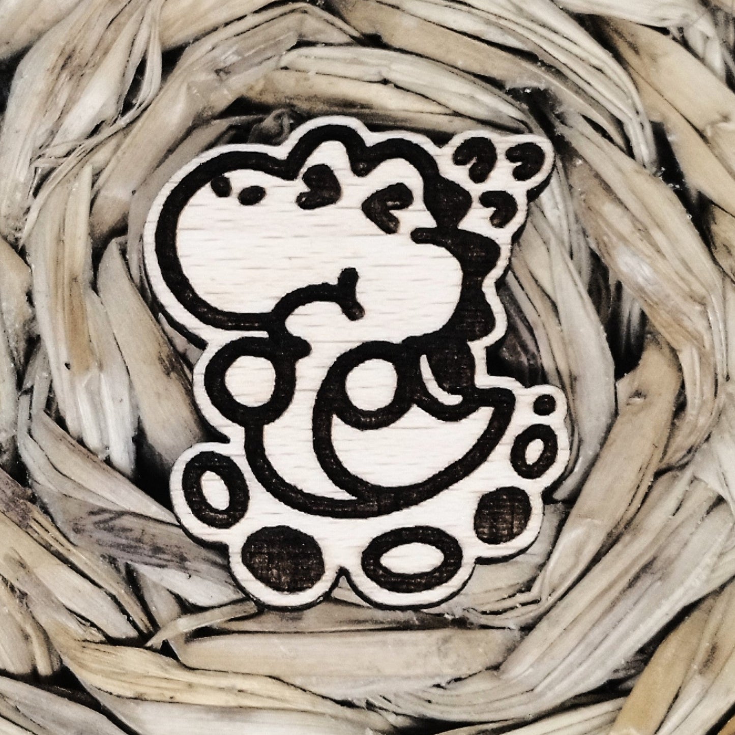 FRIENDLY DINO WOOD PIN