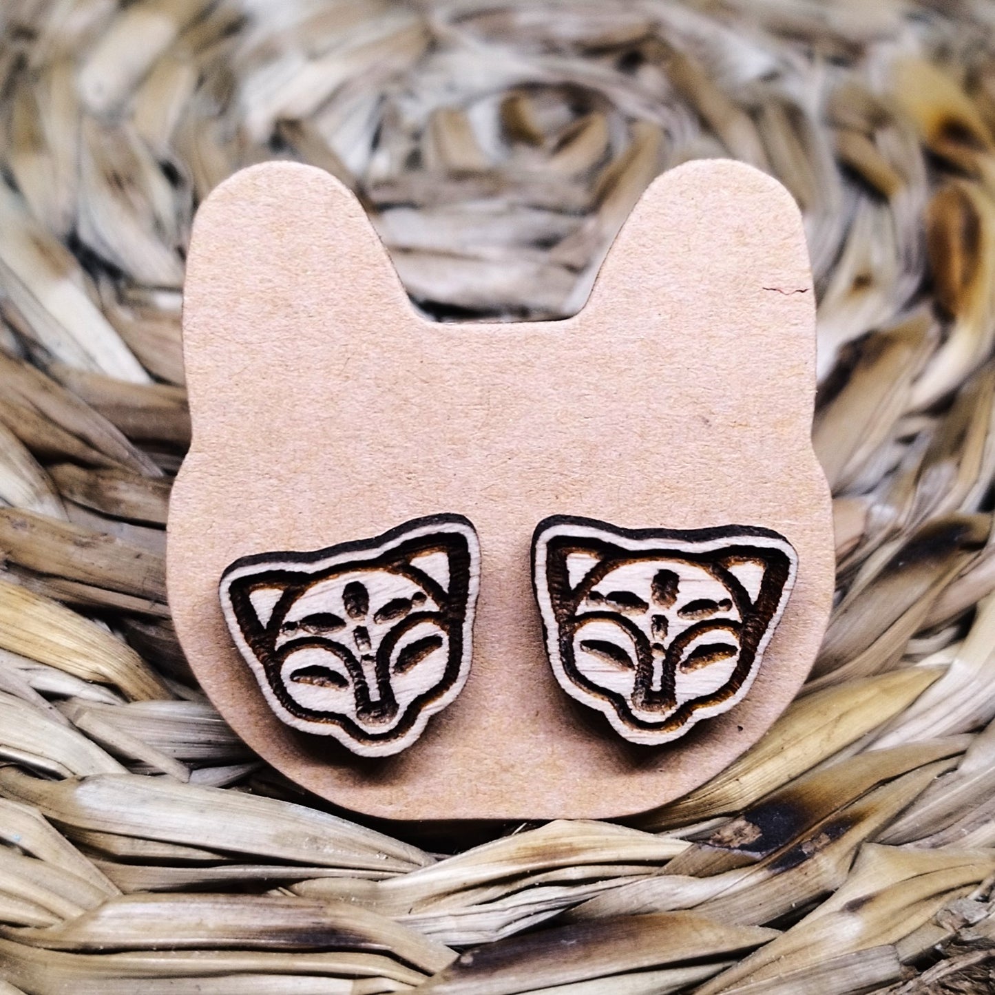 FOX WOOD EARRINGS
