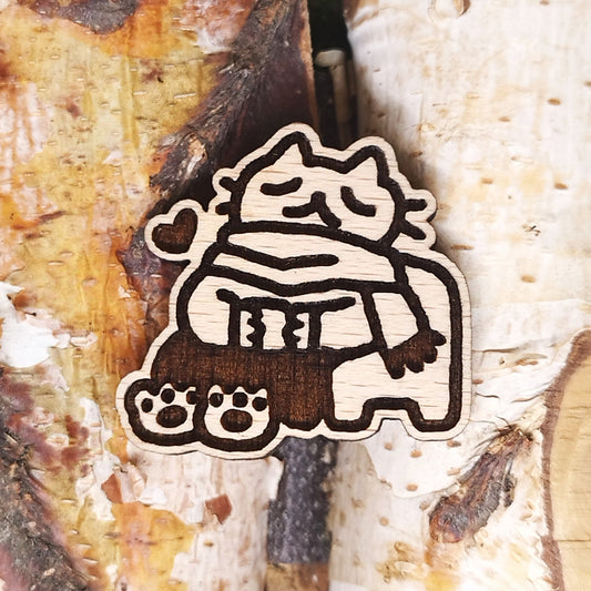 CHILL CAT WOOD PIN