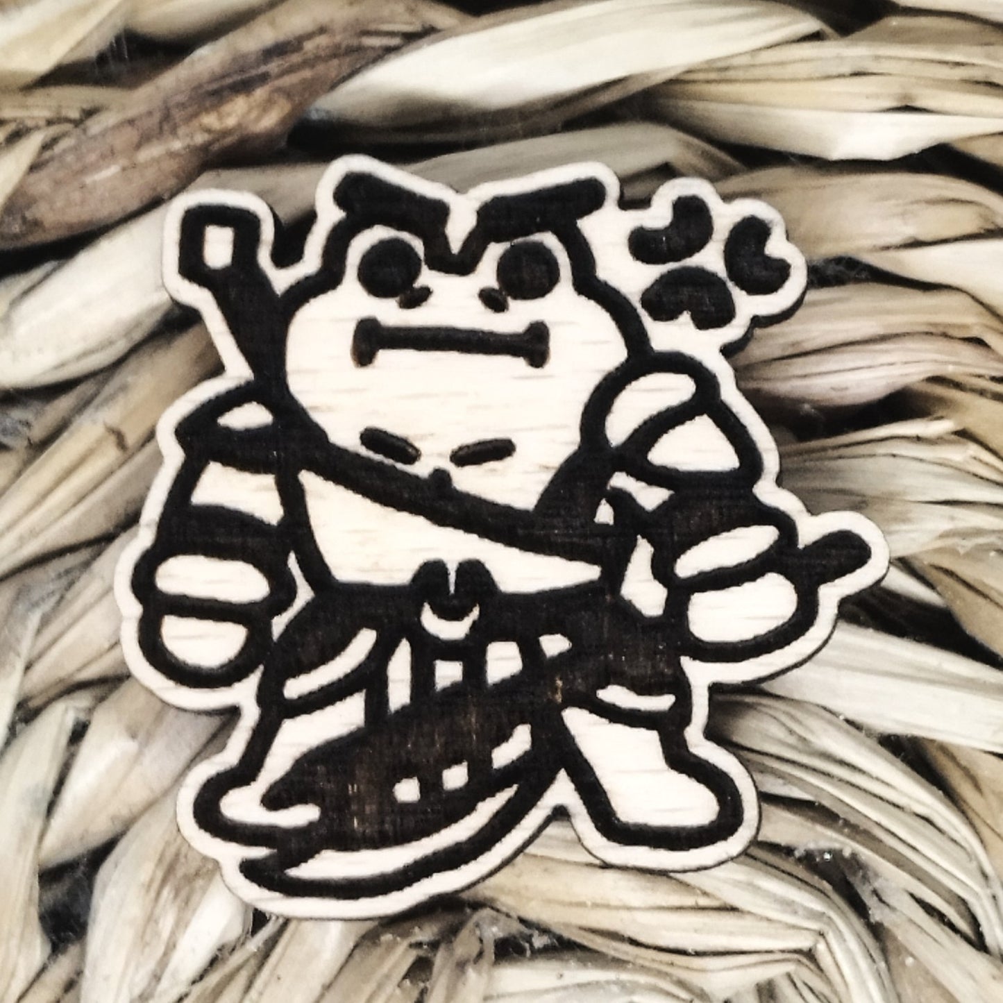 BARBARIAN FROG WOOD PIN