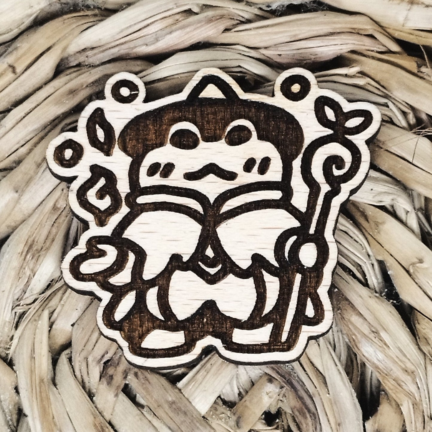 SORCERER FROG WOOD PIN
