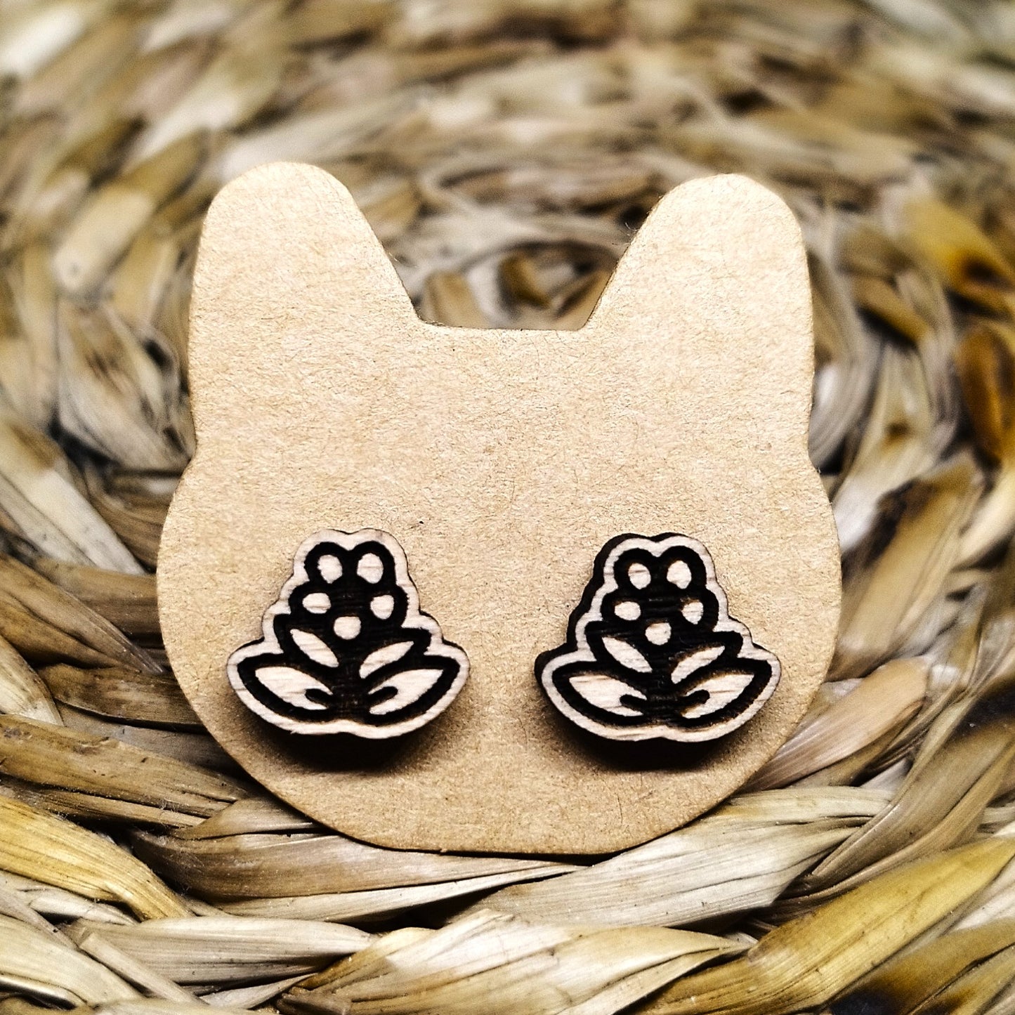 FLOWERS WOOD EARRINGS