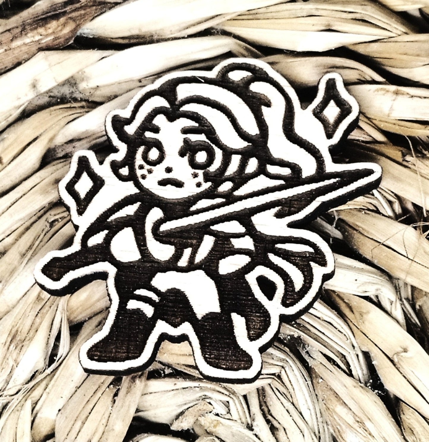 SWORD CHILD WOOD PIN