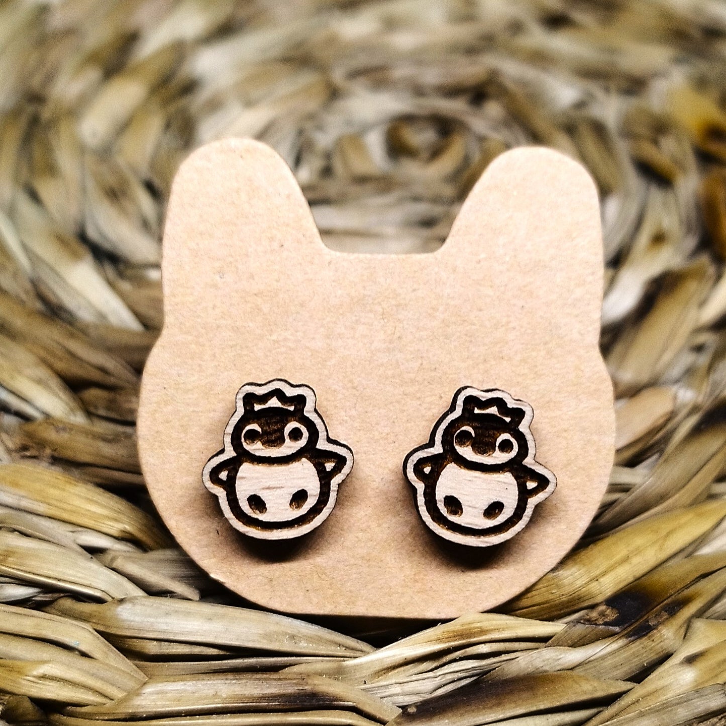 KING PINGU WOOD EARRINGS