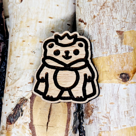 KING BEAR WOOD PIN
