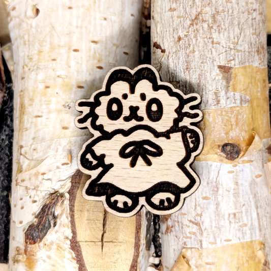 TINY BABY WOOD PIN