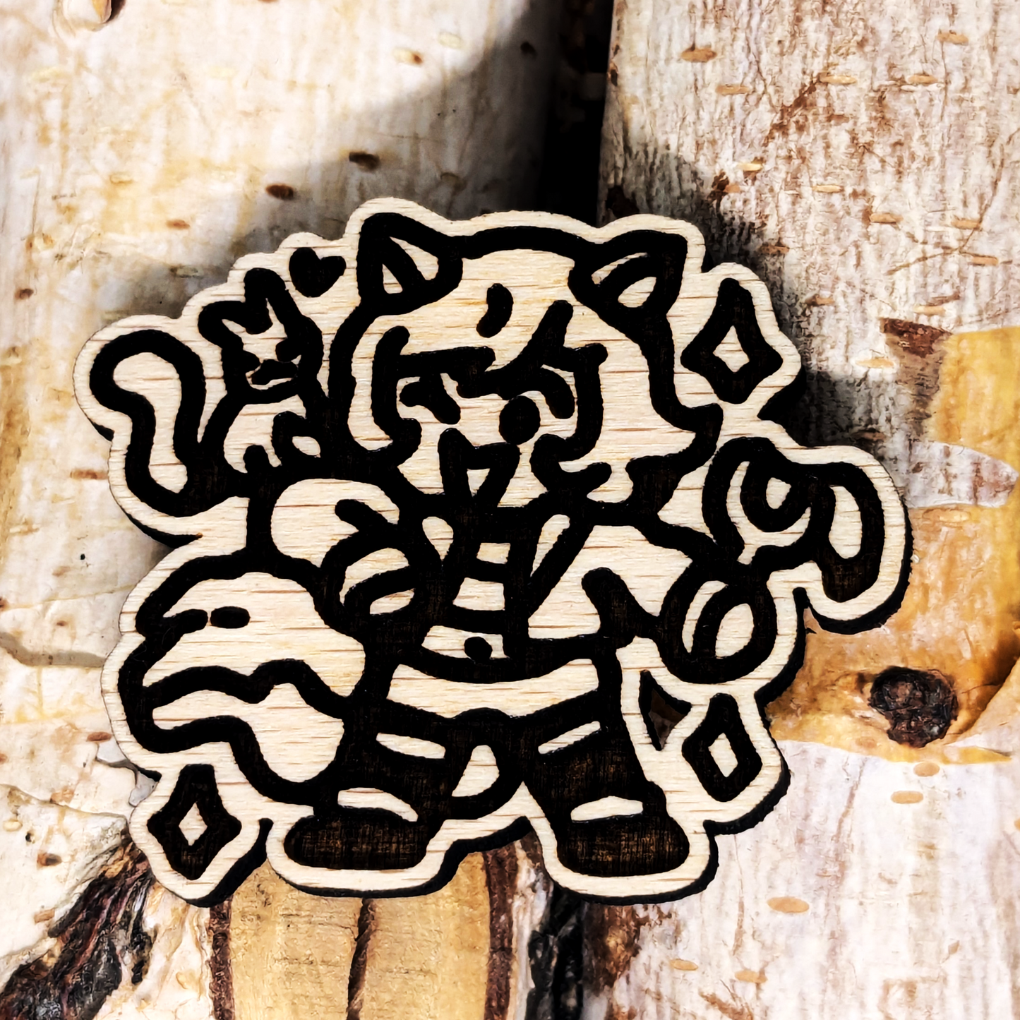 SQUIRREL POWER GIRL WOOD PIN
