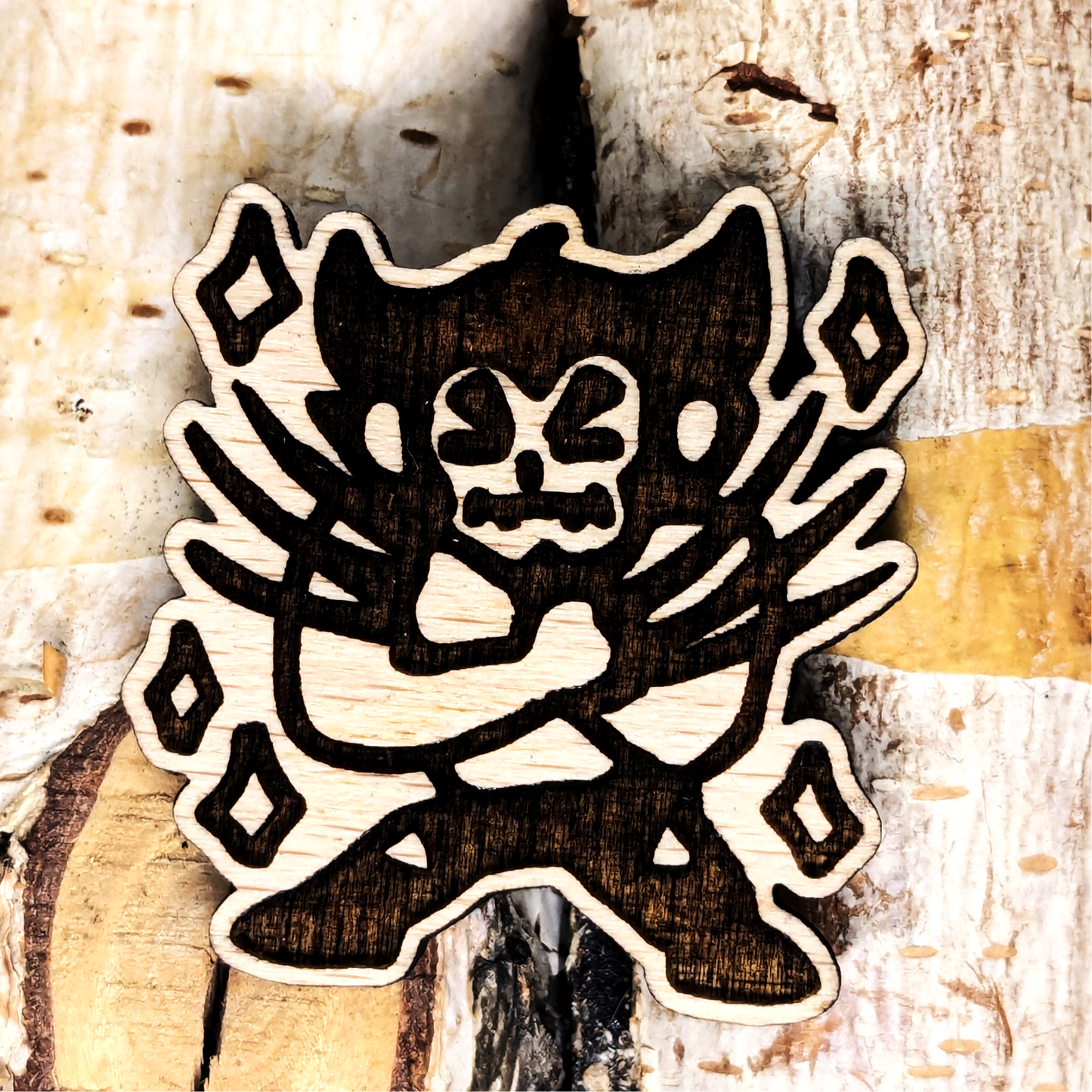 GRUMPY INDESTRUCTIBLE MAN WOOD PIN