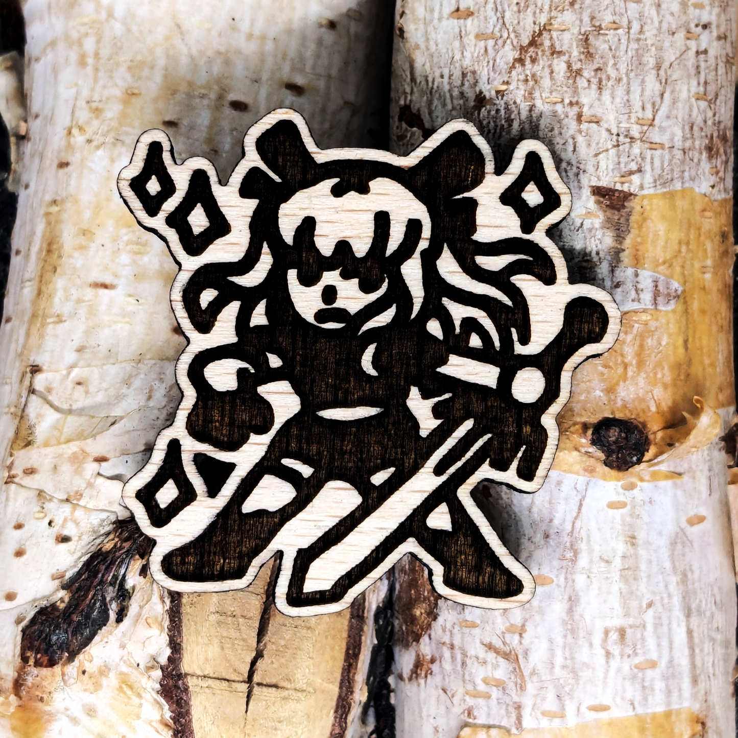 QUEEN OF LIMBO WOOD PIN