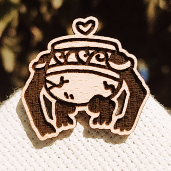 PIN DE MADERA DE NIÑO DE MARIHUANA