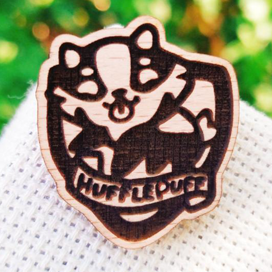 LOYAL BADGER HOUSE WOOD PIN