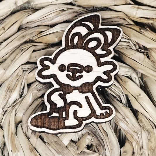 SPRINTER BUNNY WOOD PIN