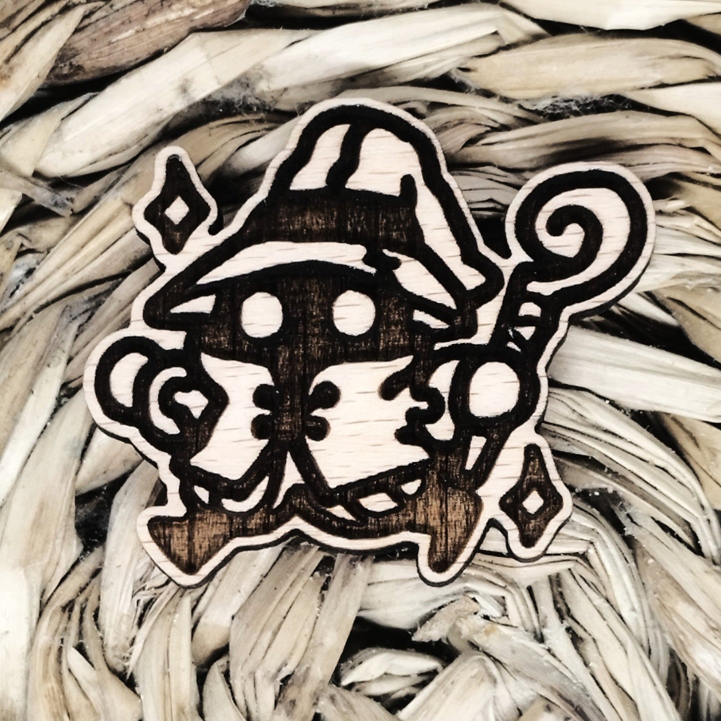 BABY BLACK WIZARD WOOD PIN