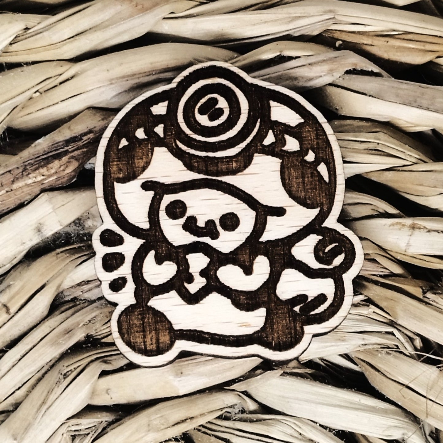 MUSHROOM BUDDY WOOD PIN