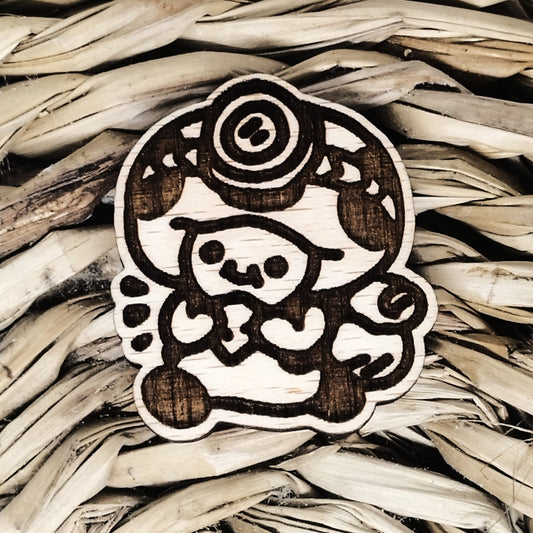 MUSHROOM BUDDY WOOD PIN