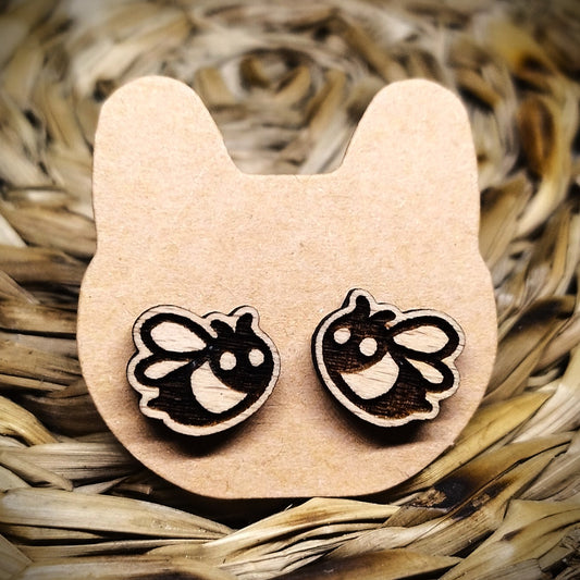 BEE WOOD EARRINGS