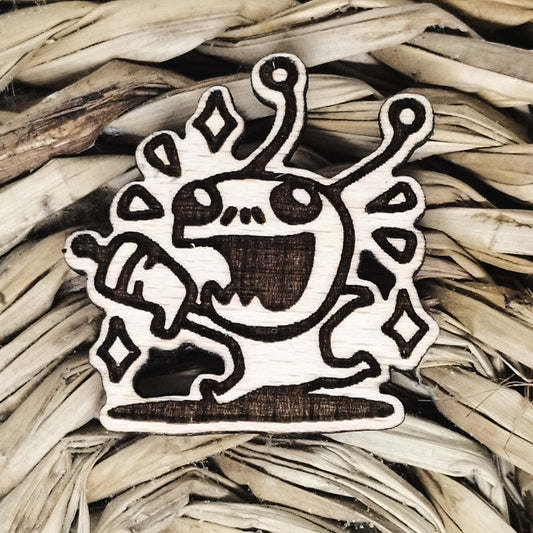 ALIEN HOMINID WOOD PIN