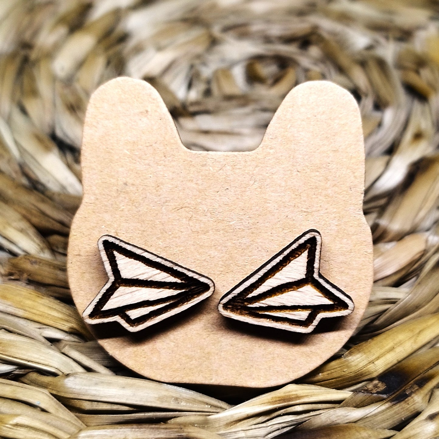 PAPER AIRPLANES WOOD EARRINGS