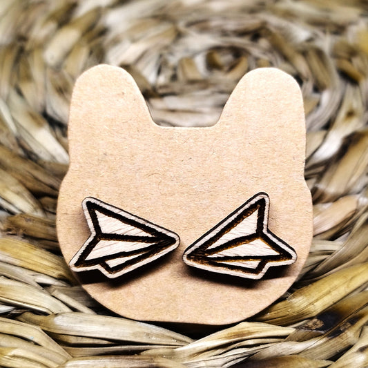 PAPER AIRPLANES WOOD EARRINGS