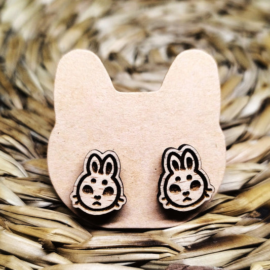 BUNNY WOOD EARRINGS