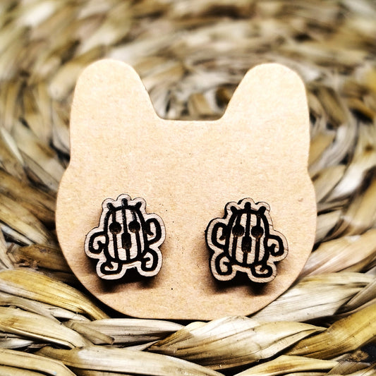 FINAL FANTASY CACTUAR WOOD EARRINGS