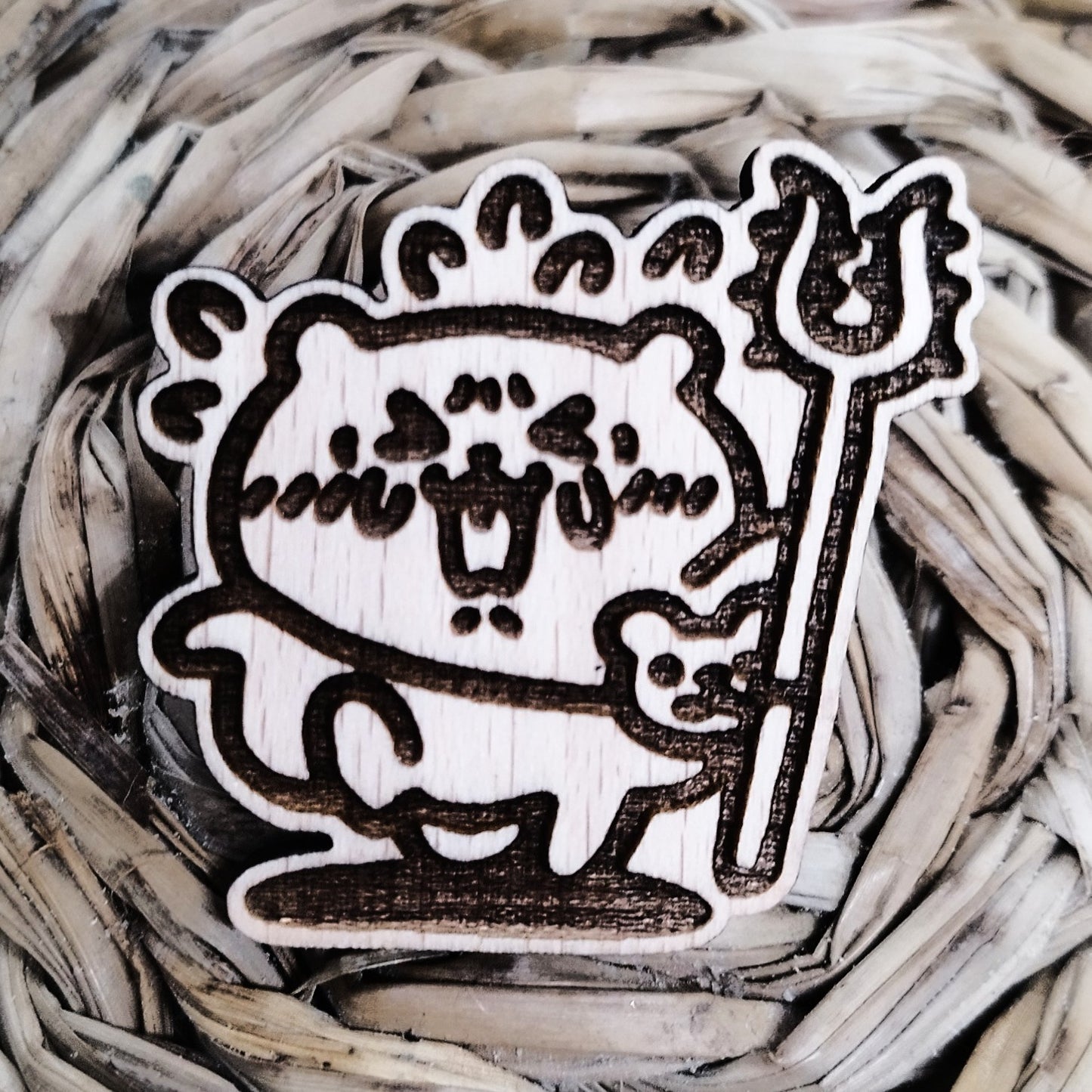 CRYING CREATURE WOOD PIN