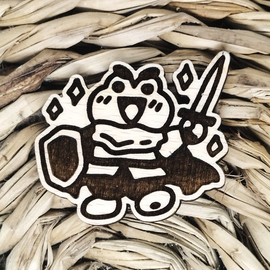 WARRIOR FROG WOOD PIN