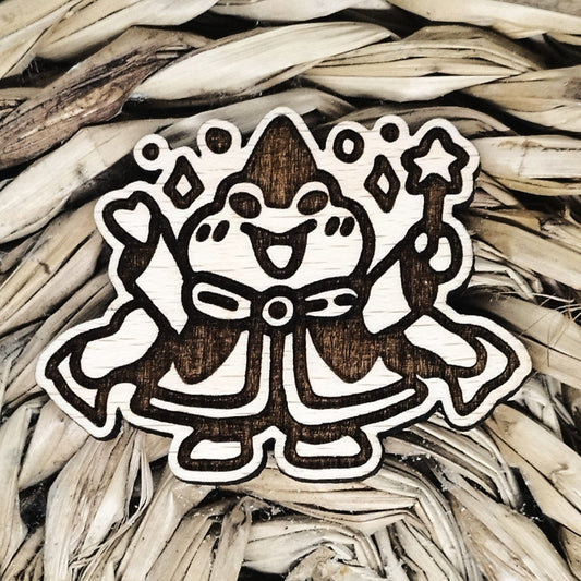 WIZARD FROG WOOD PIN
