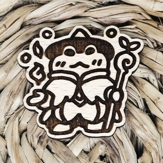 SORCERER FROG WOOD PIN