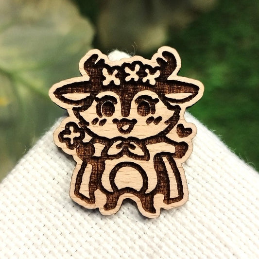 DEER GIRL WOOD PIN