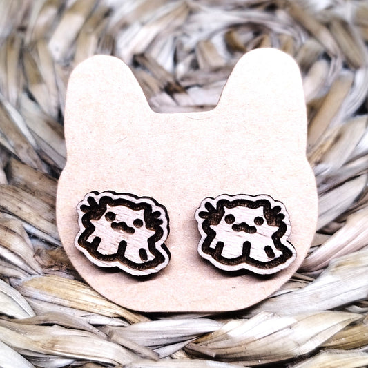 KITTY GHOSTS WOOD EARRINGS