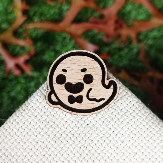 TINY GHOST WOOD PIN