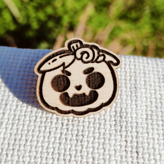 HAPPY PUMPKIN WOOD PIN