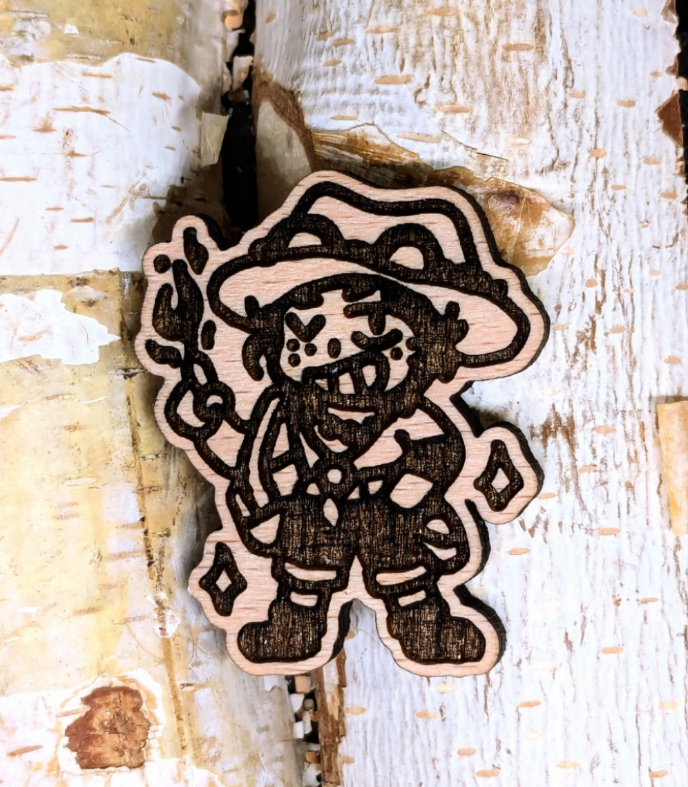 FLAMES PIRATE WOOD PIN