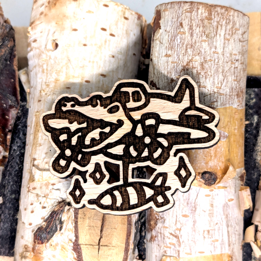 BOMBARDILO CROCODILO WOOD PIN