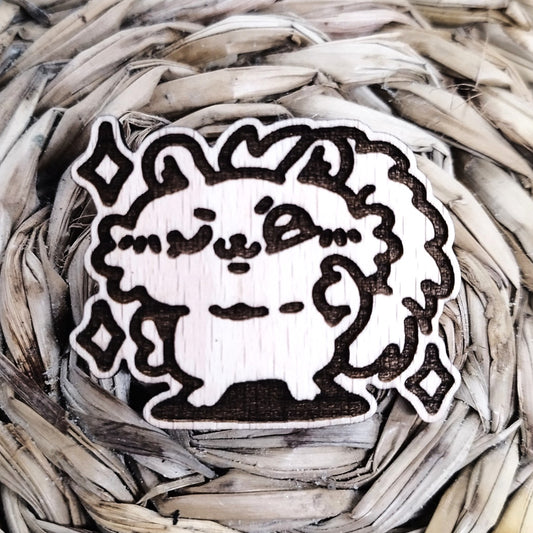 GREEDY SQUIRREL WOOD PIN