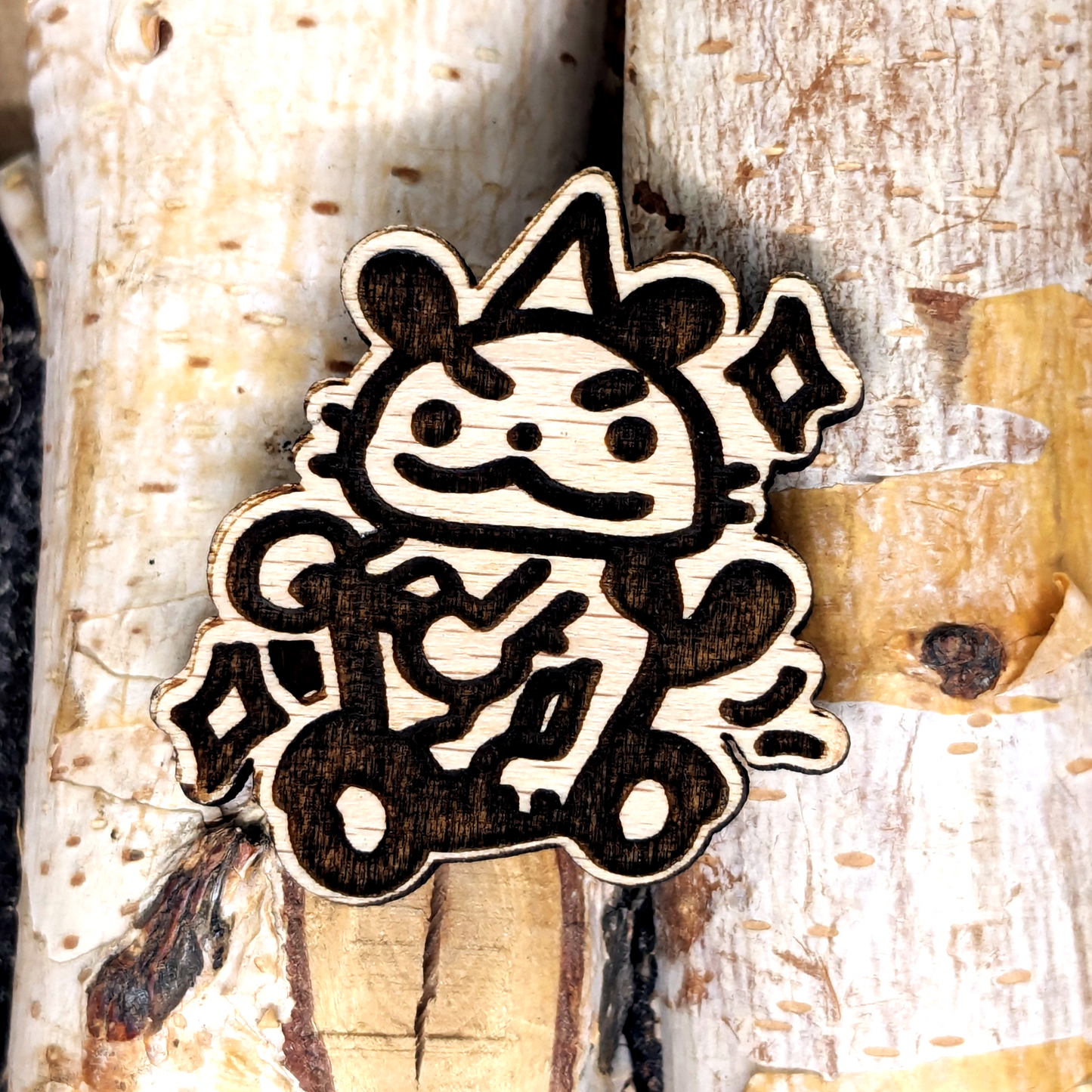 DOG ON SCOOTER WOOD PIN