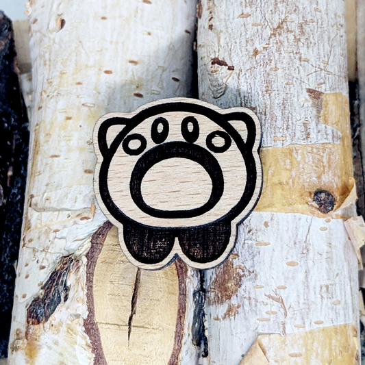 TINY PINK HUNGRY BALL WOOD PIN