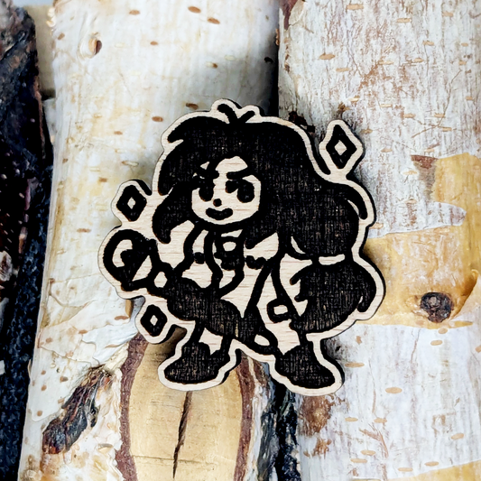 GARNET WOOD PIN