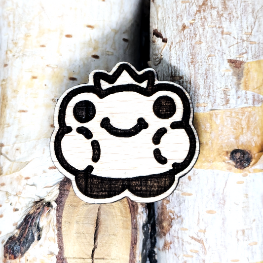 FROGGY PRINCE WOOD PIN