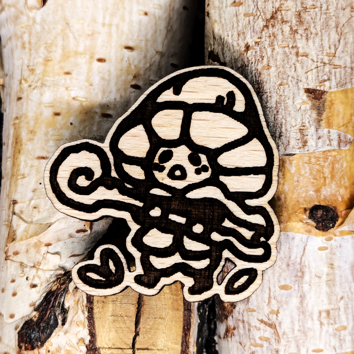 WIZARD MUSHROOM WOOD PIN
