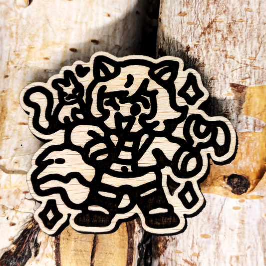 SQUIRREL POWER GIRL WOOD PIN