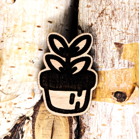 CUTE POT WOOD PIN