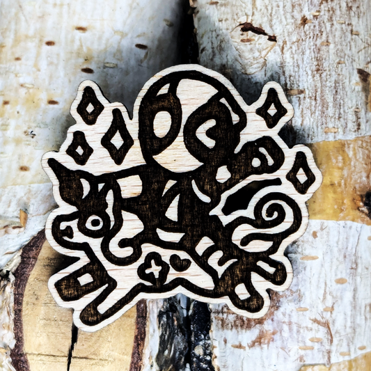 FOURTH WALL BREAKER MAN WOOD PIN