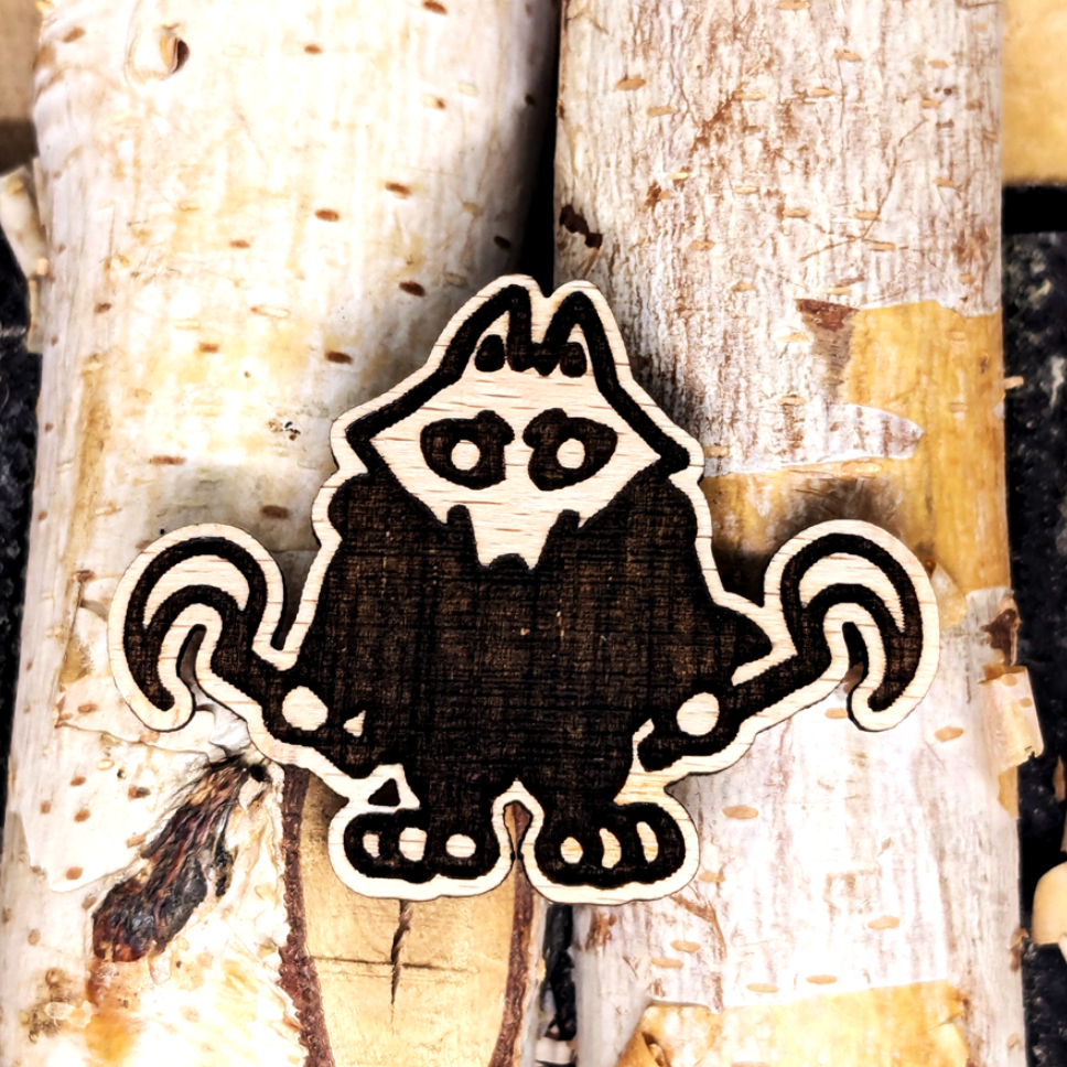 EVIL WOLF WOOD PIN