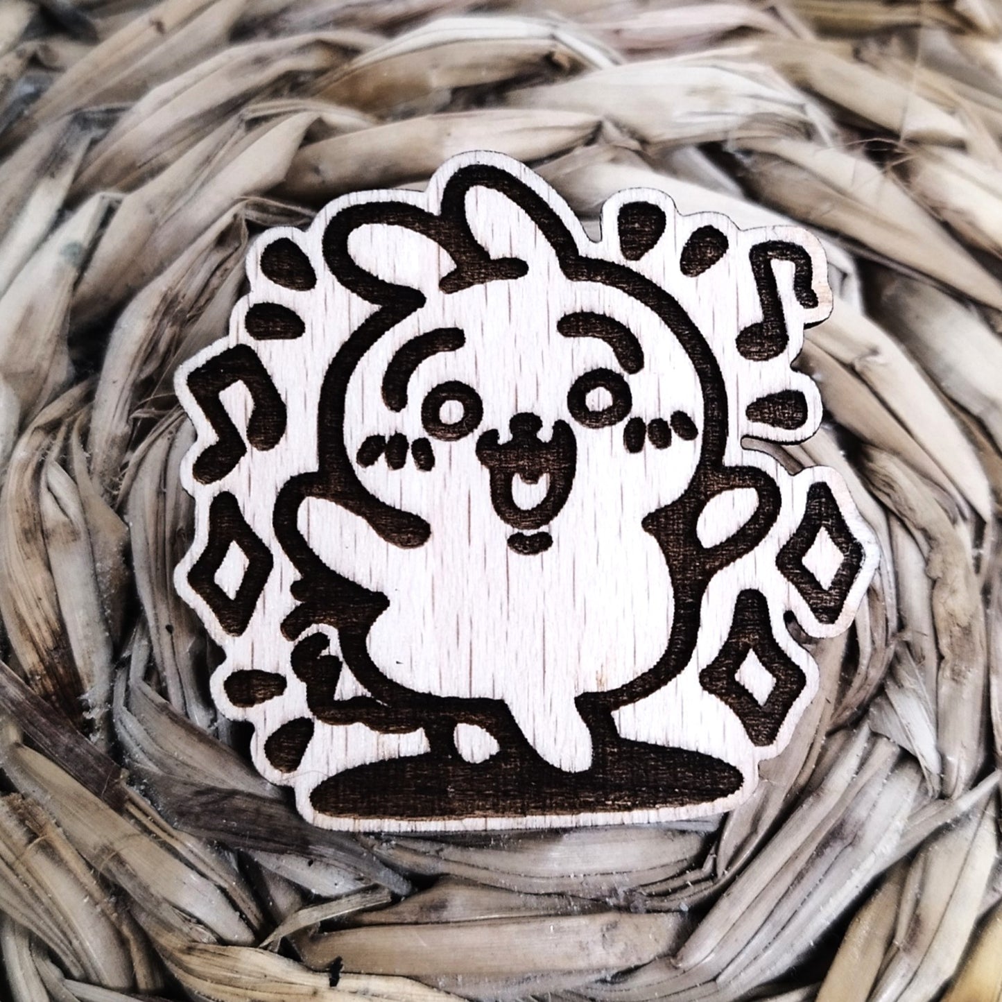 CHAOTIC BUNNY WOOD PIN