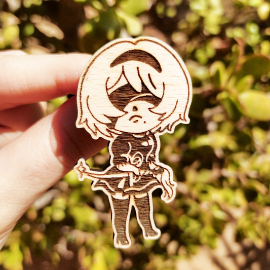 2B NIER AUTOMATA WOOD PIN