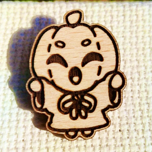 HALLOWEEN BOO PUMPKIN WOOD PIN