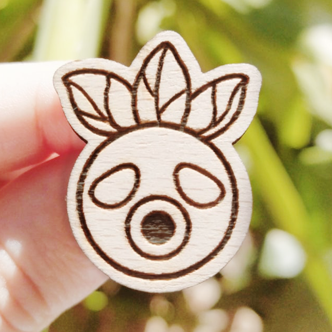 DEKU MASK WOOD PIN