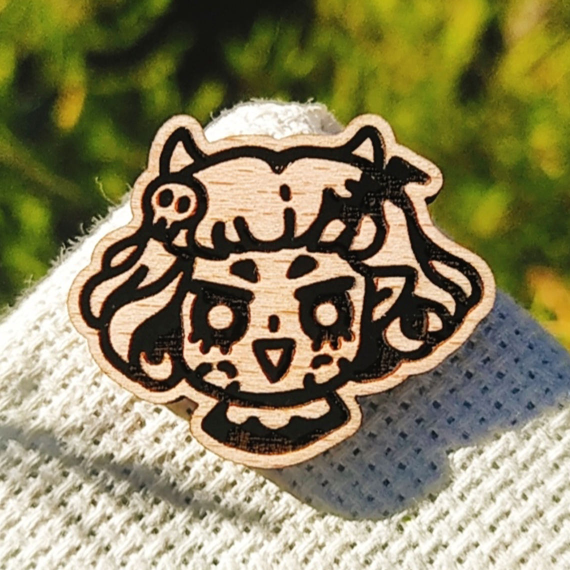 DEMON GIRL WOOD PIN